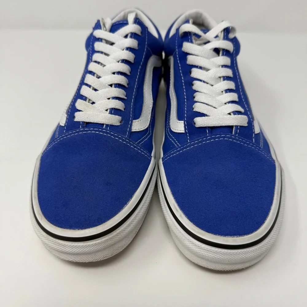 Vans Old‎ Skool Shoes Royal Blue Suede Size 8.5 Canvas Skate Shoes Men's